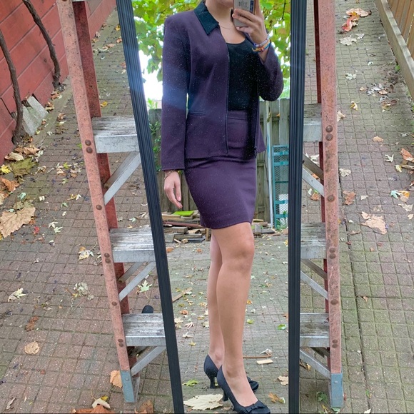 Alex Garfield Purple Vintage Skirt Suit - Picture 2 of 8
